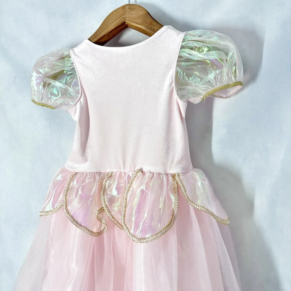 Fairytale by Lilt Iridescent Puff Sleeve Pink Princess Dress Girls Size 7